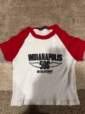 Brandy Melville Kids Raglan Tee - Red & White